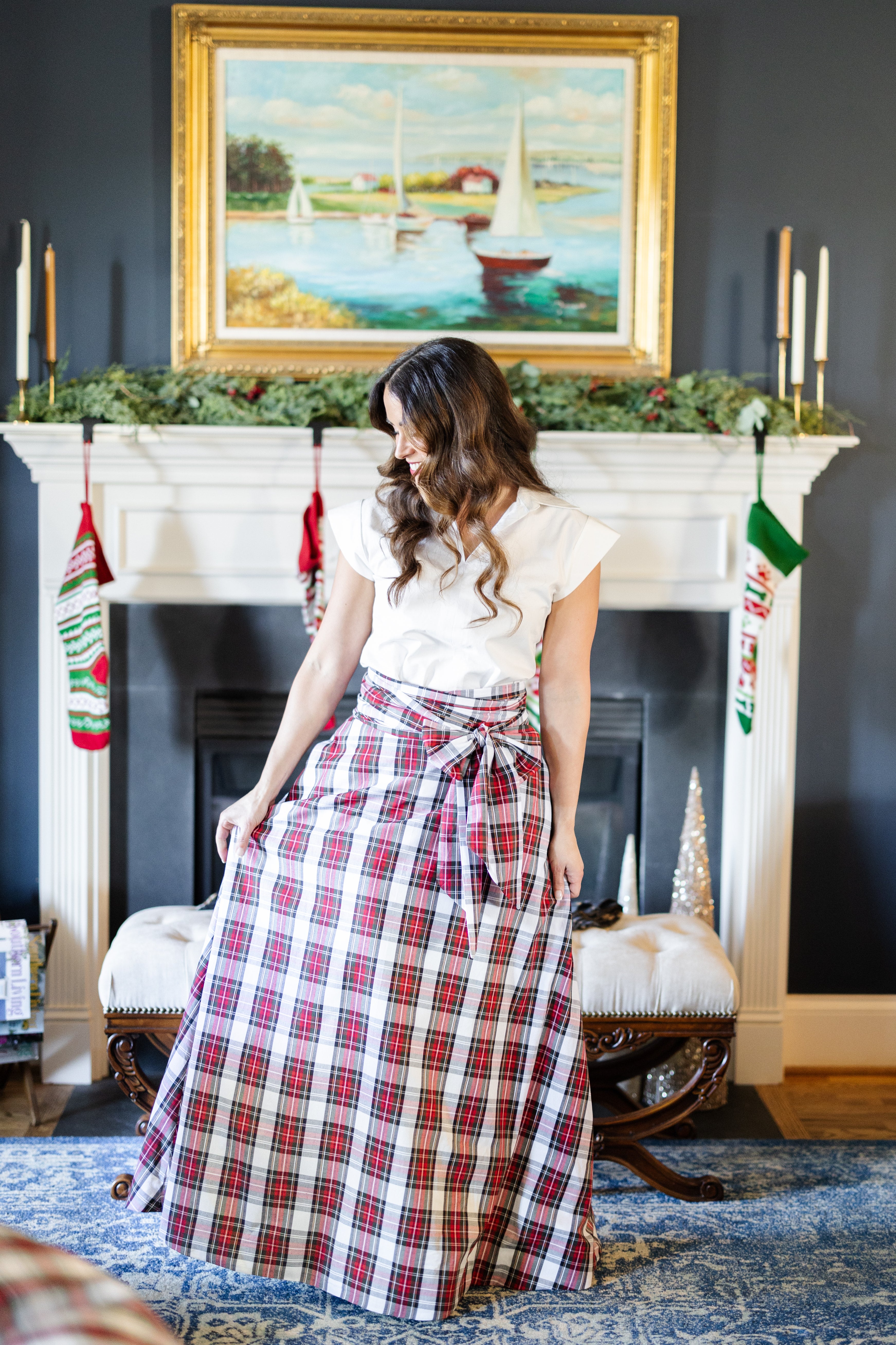 Stewart Modern Tartan Carolina Skirt  Kait & Crowne Collections