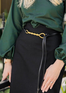Fabric Swatch: English Anne Pencil Skirt - Black Twill