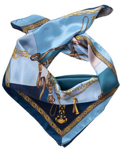 Elizabetta Italian Navy Large Silk Bandana